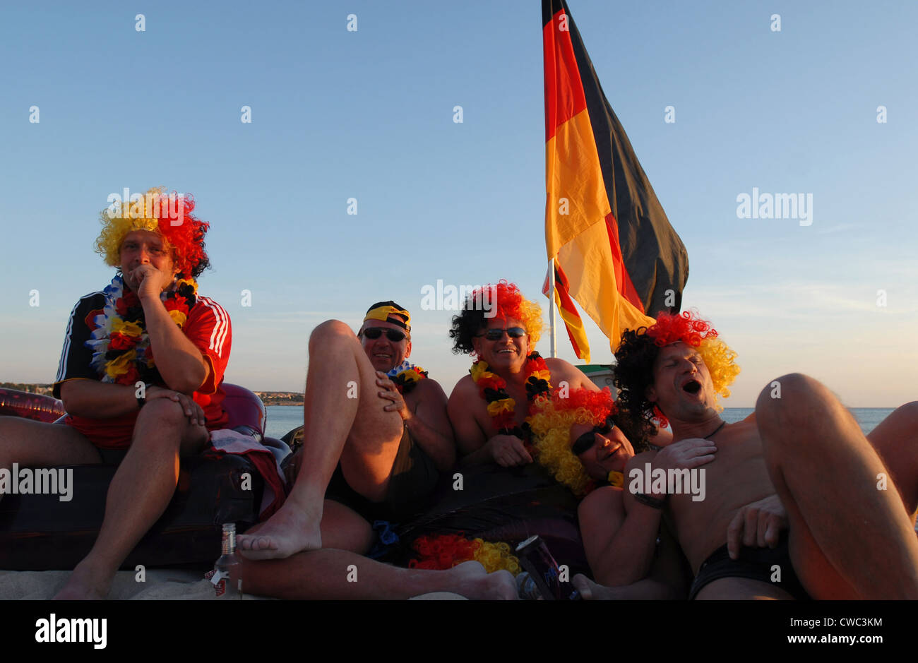 Spagna, Mallorca, lucertole da mare su Ballermann Foto Stock