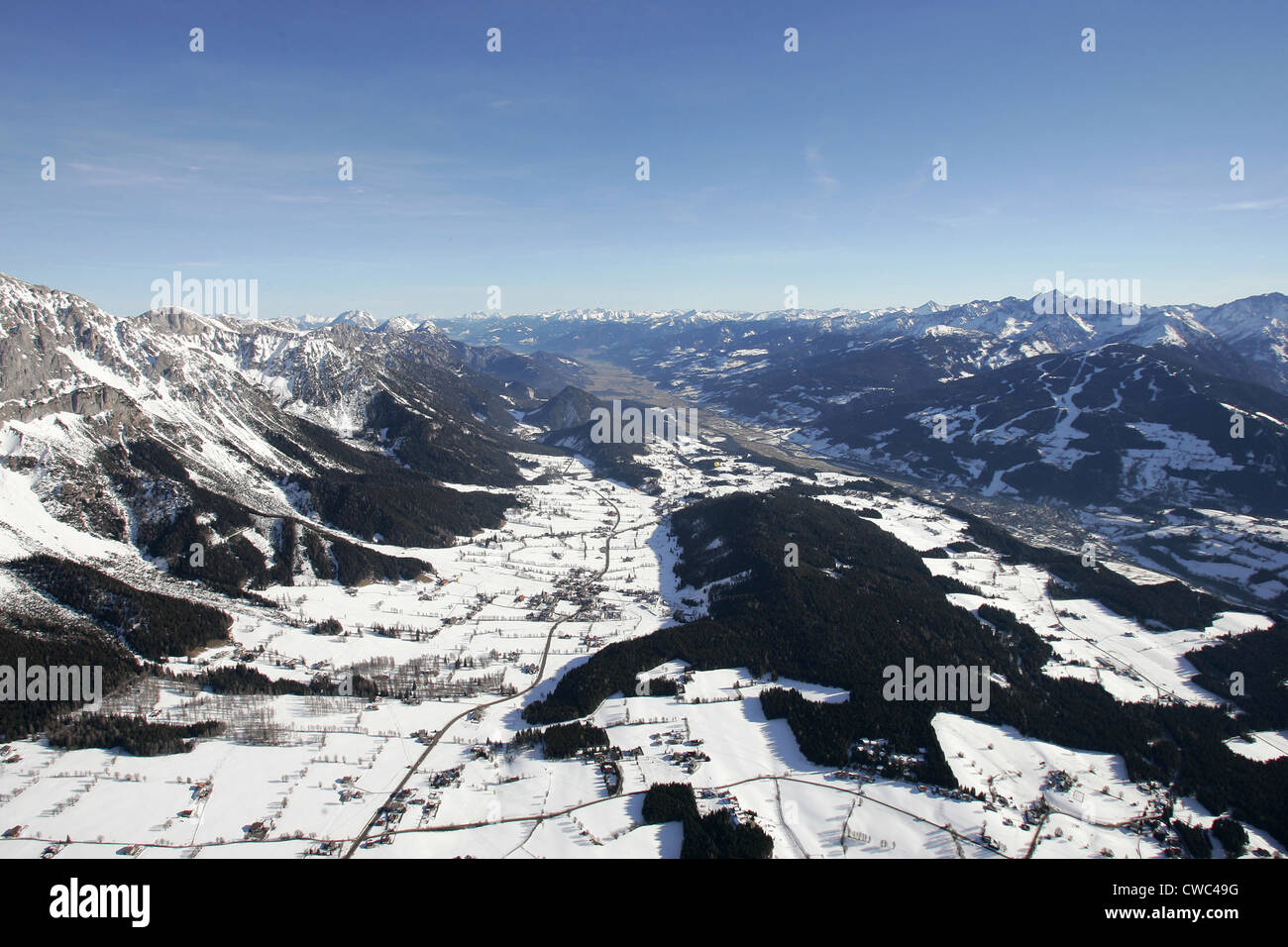 Austria, vista da una mongolfiera Foto Stock