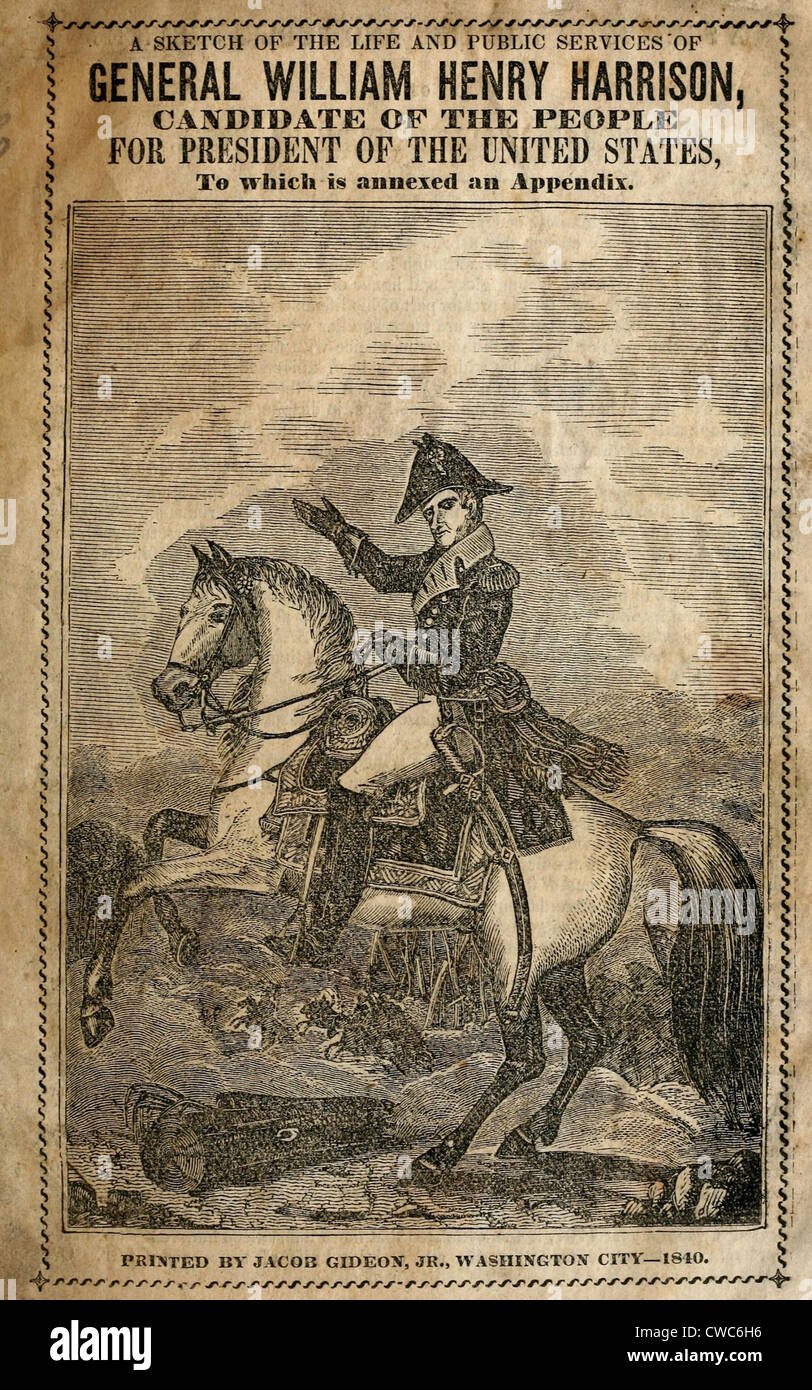 1840 brochure campagna di William Henry Harrison. Esso offre uno schizzo della vita e dei servizi pubblici del Generale William Henry Foto Stock