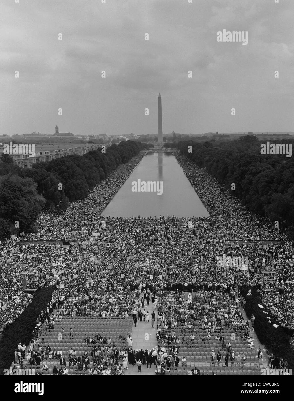 1963 marzo su Washington. Una vista di oltre duecentomila dimostranti lungo il Capitol Mall. Agosto 28, 1963 Foto Stock