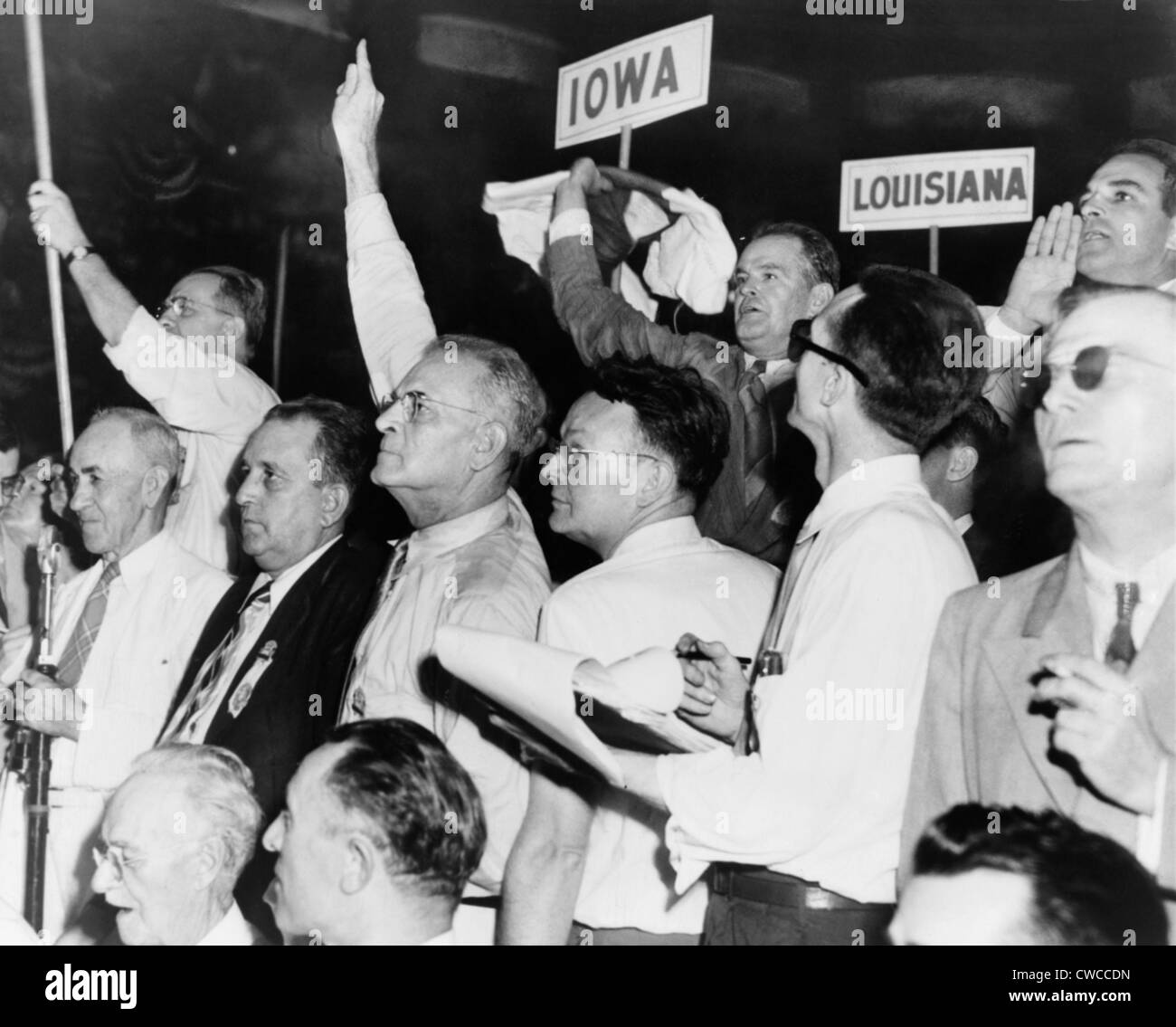 Agitati Alabama delegazione al 1948 Convenzione Nazionale Democratica. La delegazione ha camminato fuori della Convenzione durante Foto Stock
