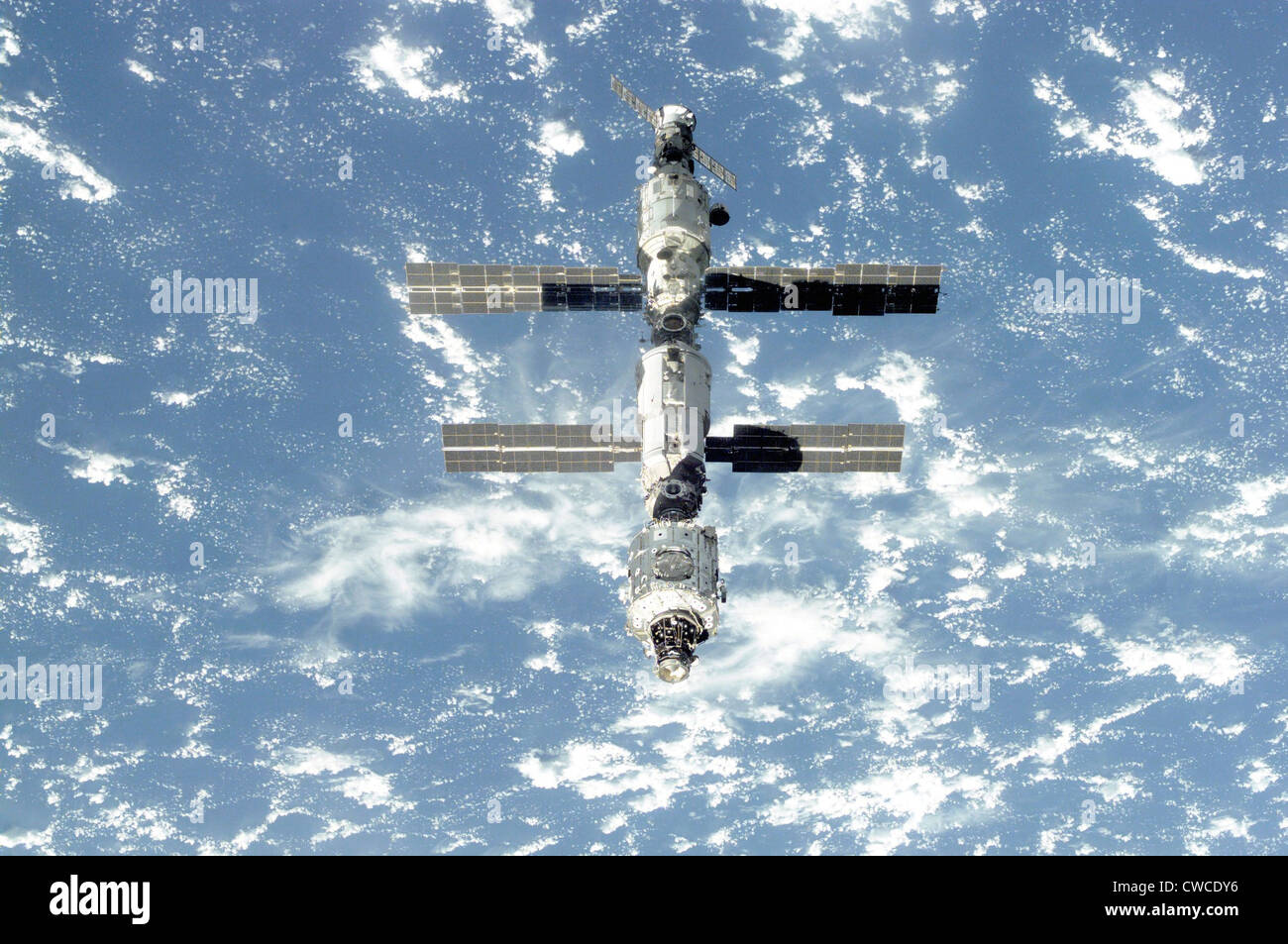 La Stazione Spaziale Internazionale è visto dallo spazio navetta Atlantis. Sett. 18, 2000. Foto Stock