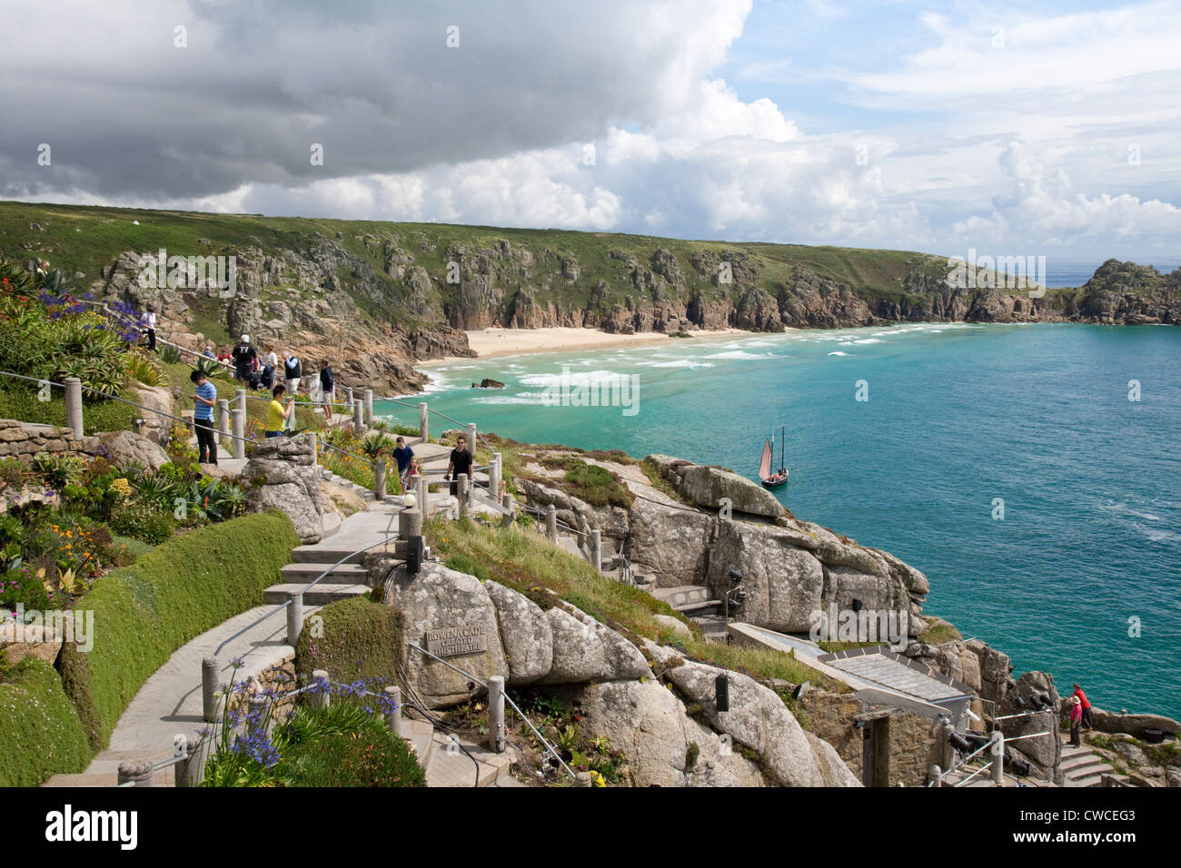 Il Teatro Minack Porthcurno Cornwall Inghilterra REGNO UNITO Foto Stock