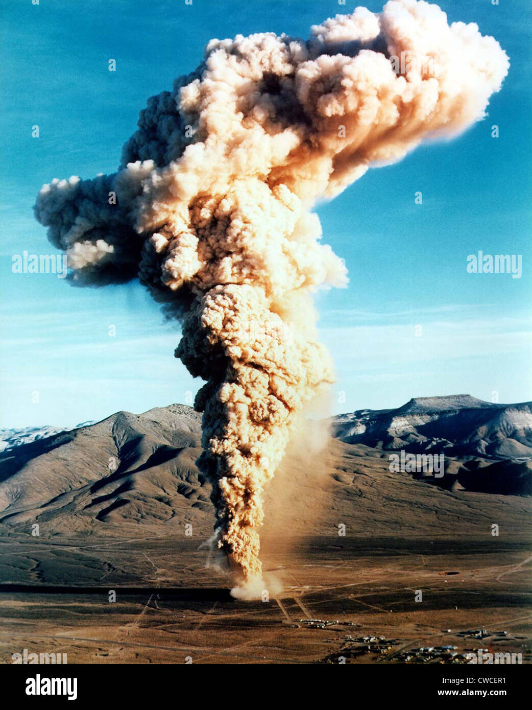 Fuga di sostanze radioattive dal Baneberry test nucleare sotterraneo. Il Nevada Test Site i lavoratori sono stati esposti a radiazione quando il 10 Foto Stock