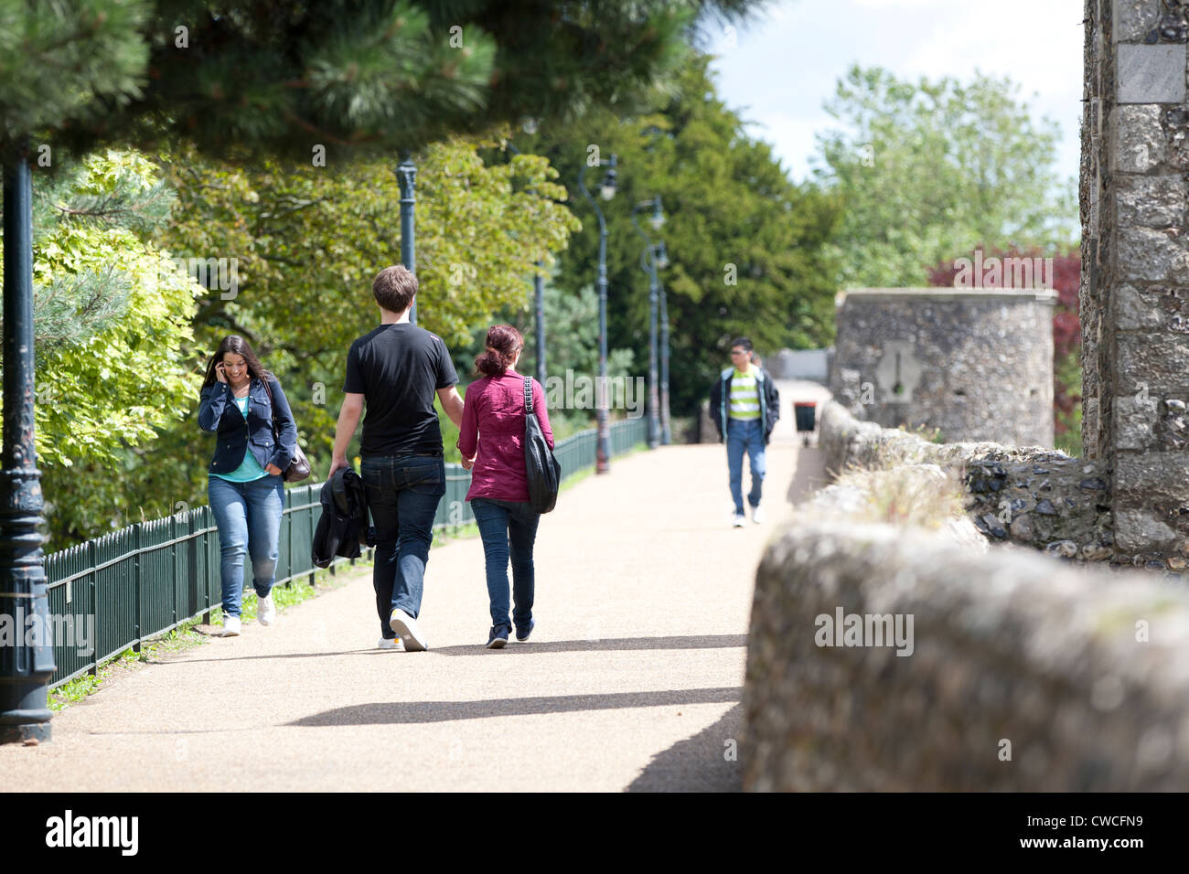 Le mura della città, Canterbury Kent Foto Stock