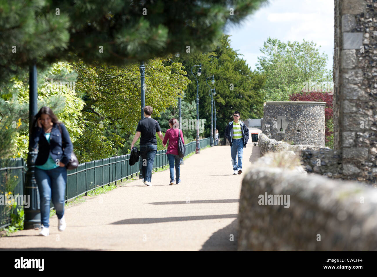 Le mura della città, Canterbury Kent Foto Stock