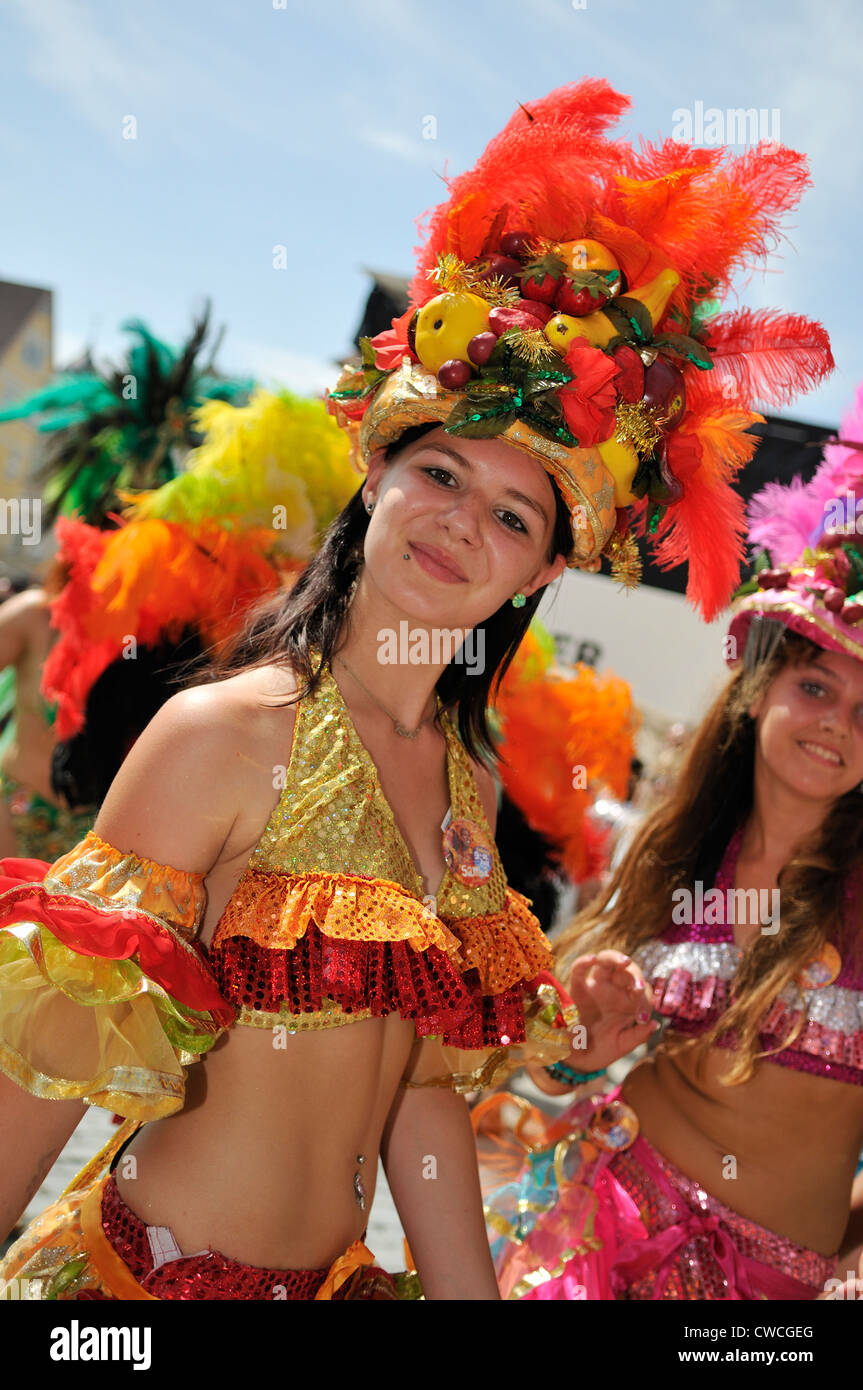 Membri della International Samba-Festival Coburg, Baviera, Germania Foto Stock