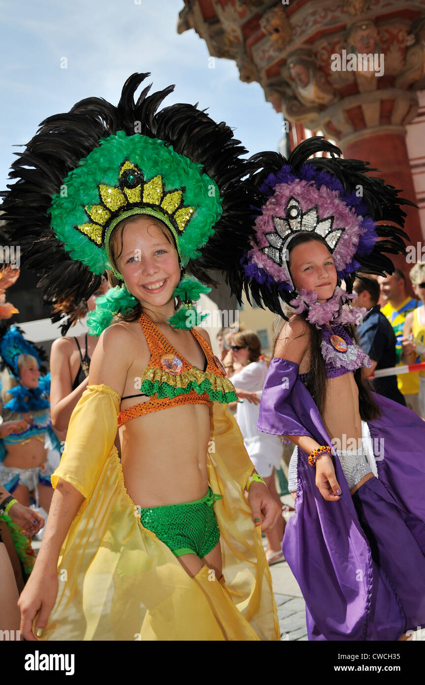Membri della International Samba-Festival Coburg, Baviera, Germania Foto Stock