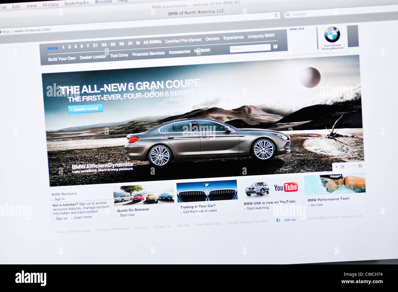 BMW auto tedesca sito web del produttore Foto Stock