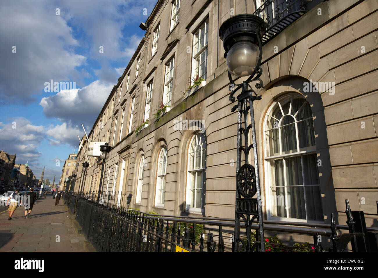 George street case cittadine Georgiane e illuminazione stradale scozzese di Edimburgo Regno Unito Regno Unito Foto Stock