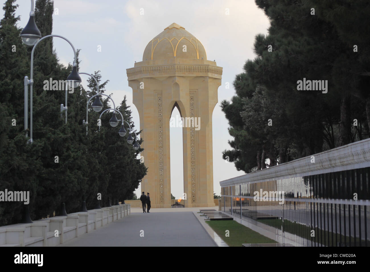 Baku in Azerbaijan. La fiamma eterna nel Vicolo dei martiri. Foto Stock