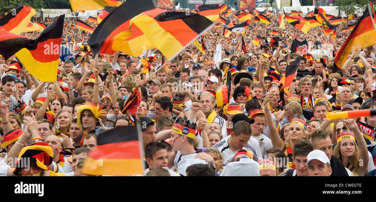 Il tedesco per gli appassionati di calcio per la Coppa del Mondo FIFA 2006 Foto Stock