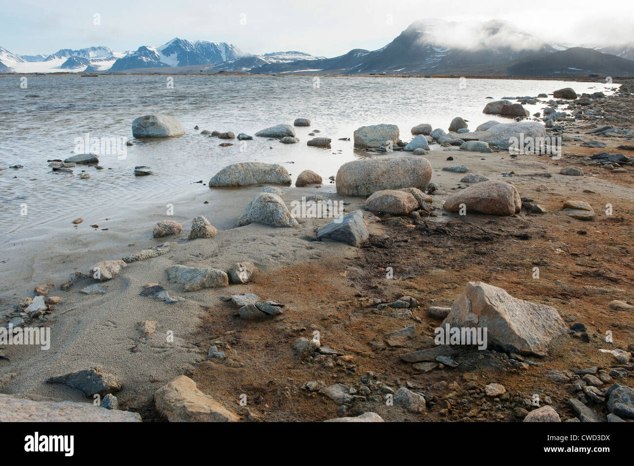 Virgohamna, resti di una vecchia stazione baleniera da c1636, Danskoya, Spitsbergen, Svalbard, Arctic Foto Stock