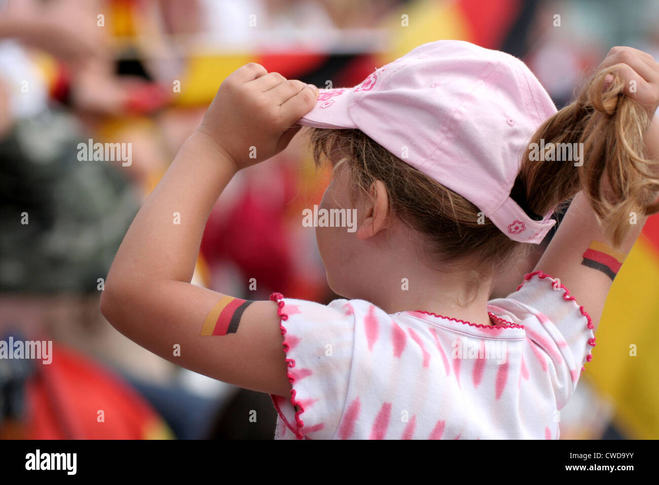 Coppa del Mondo FIFA 2006 - Visualizzazione pubblico presso la Sala Congressi Saarbruecken Foto Stock
