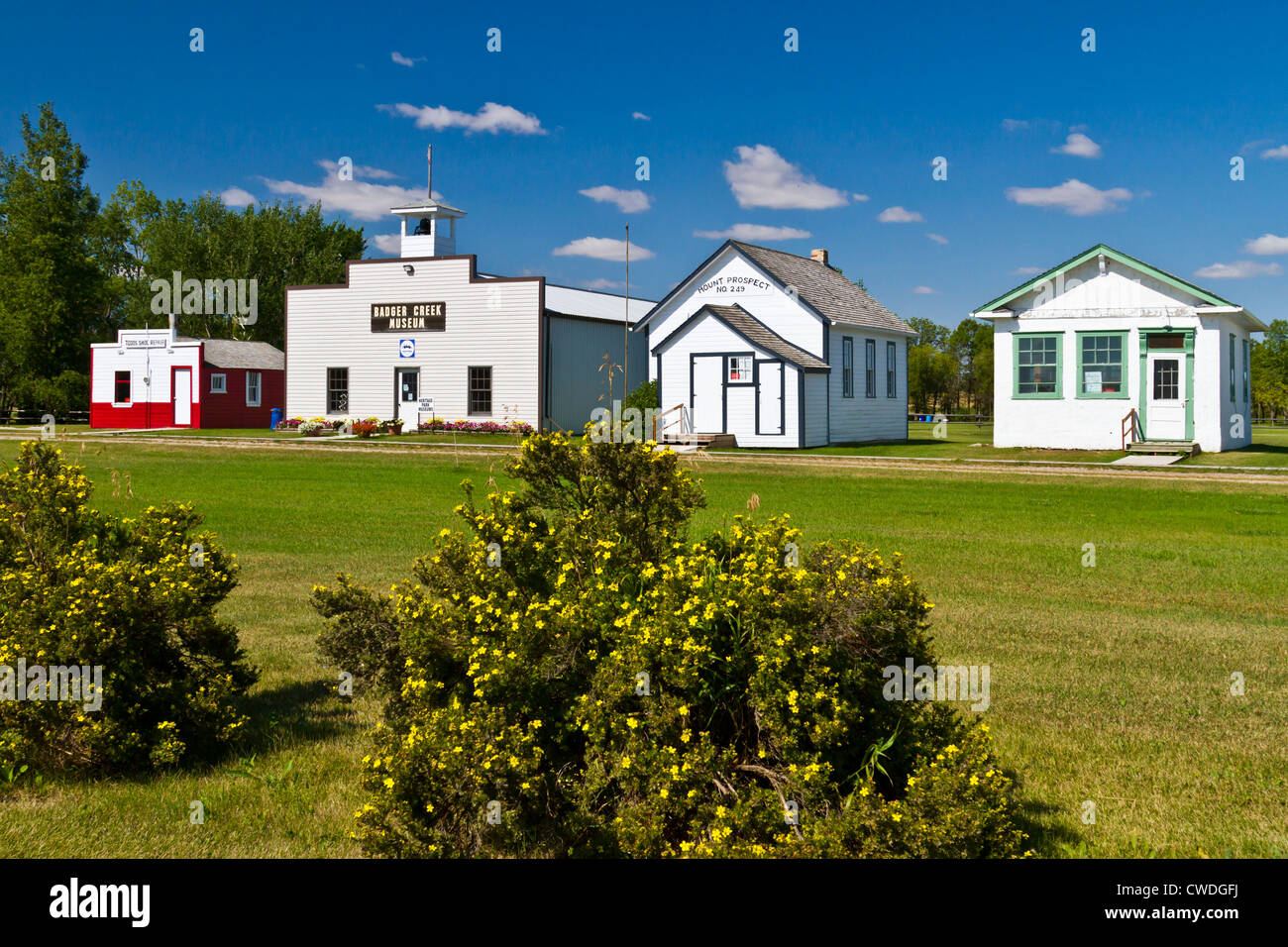 Il Centro del Patrimonio Edifici di Cartwright, Manitoba, Canada. Foto Stock