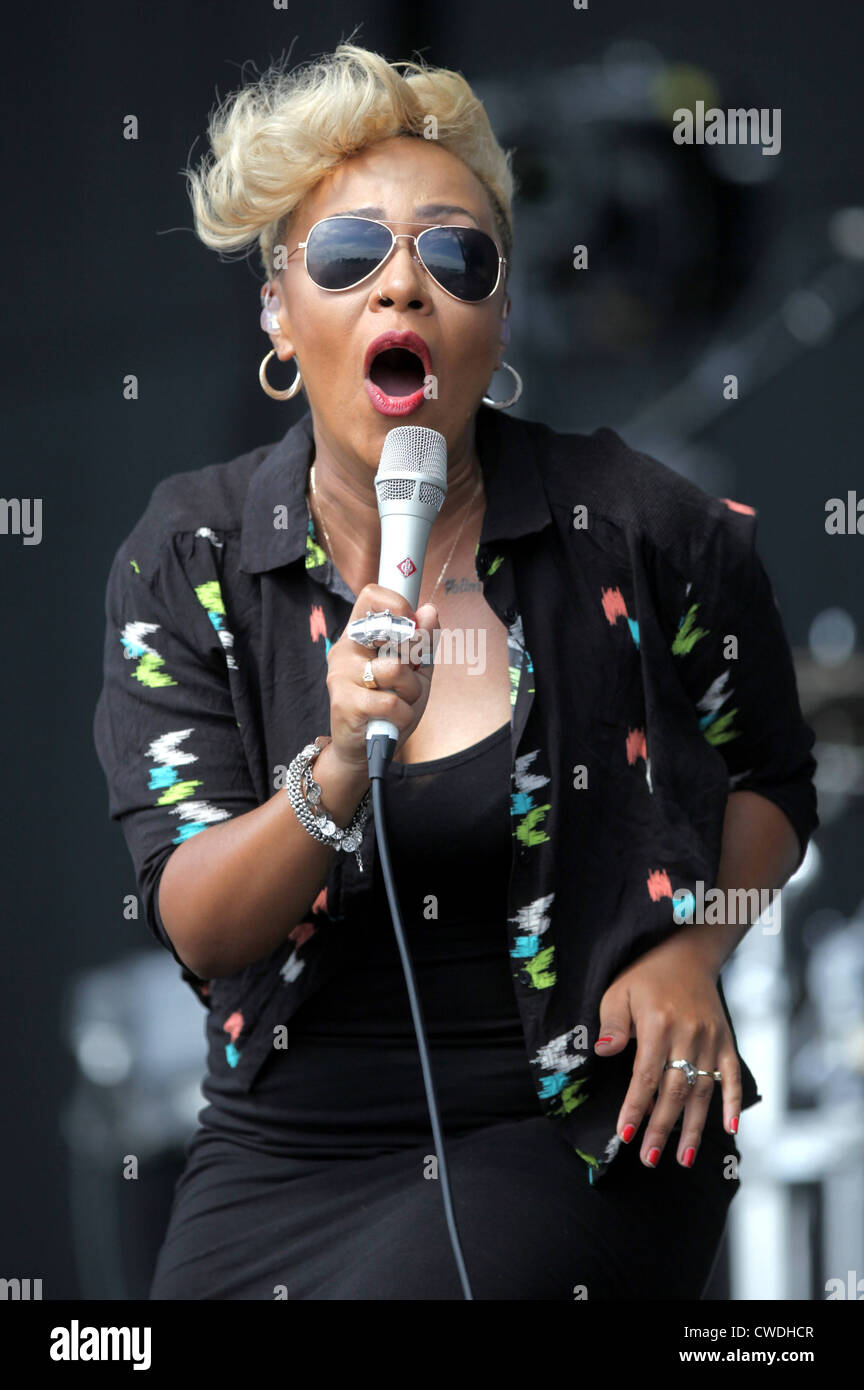 Emeli Sande al V Festival a Hylands Park,Chelmsford sabato 18 agosto 2012. Foto Stock