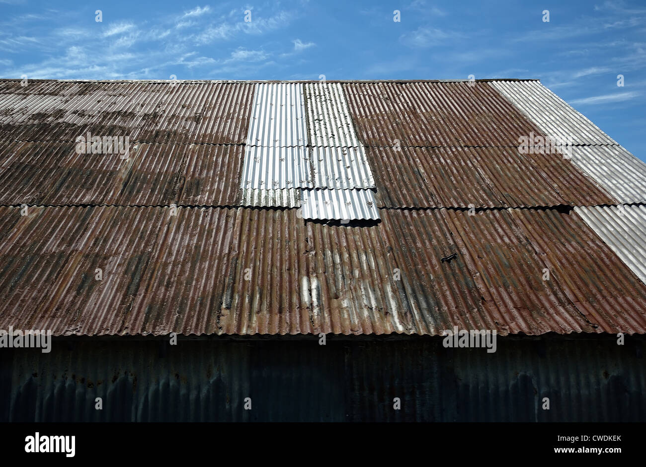 Rusty Tin Roof Foto Stock