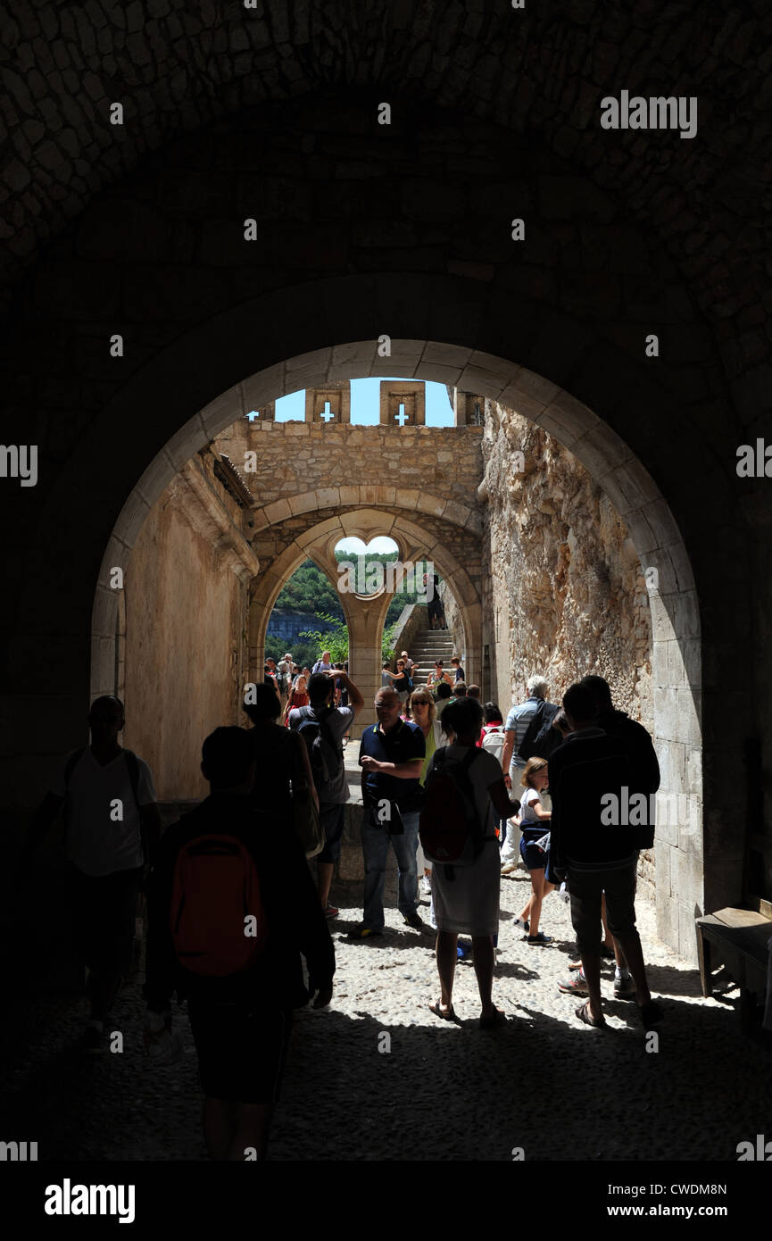 Il centro storico e la città medievale di Rocamadour nel sacco regione del sud-ovest della Francia Europa Foto Stock