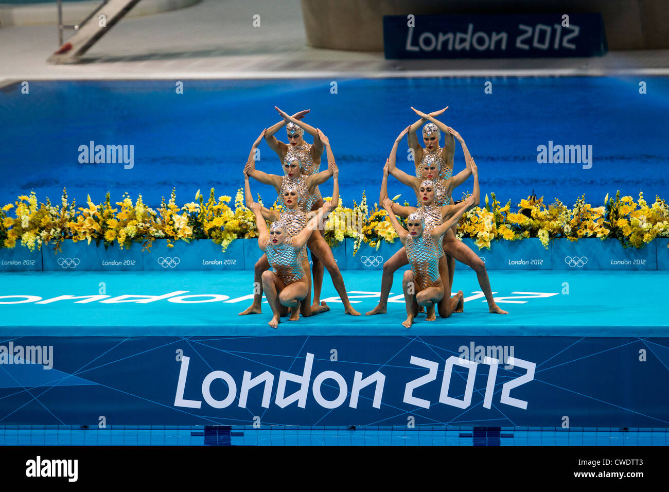 Lo spagnolo nuoto sincronizzato al team le Olimpiadi estive di Londra, 2012 Foto Stock