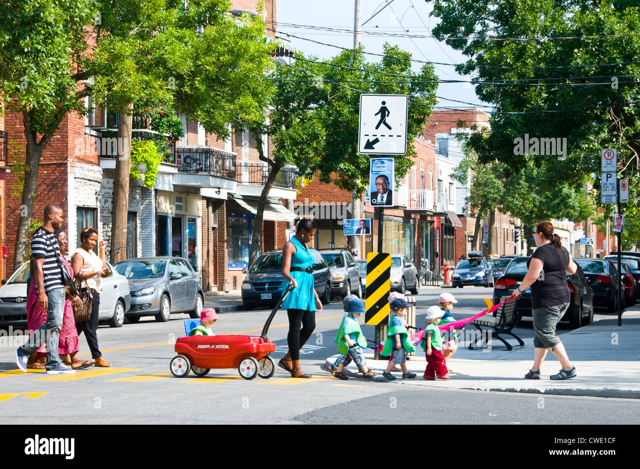 Villeray è un bel settore di Montreal in cui persone di diverse origini etniche vivono in armonia Foto Stock