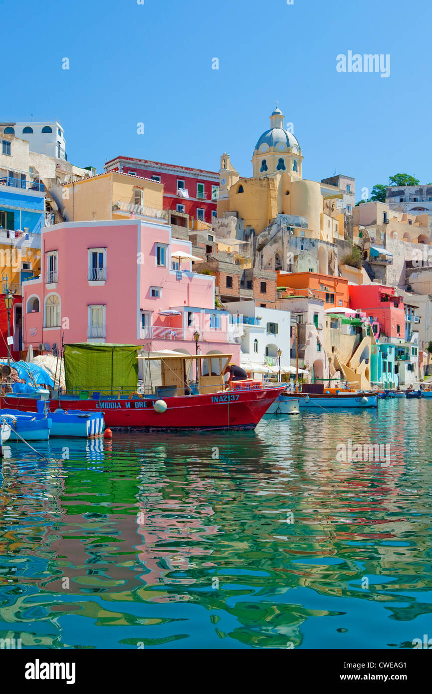 Marina Corricella, Isola di Procida e della baia di Napoli, campania, Italy Foto Stock