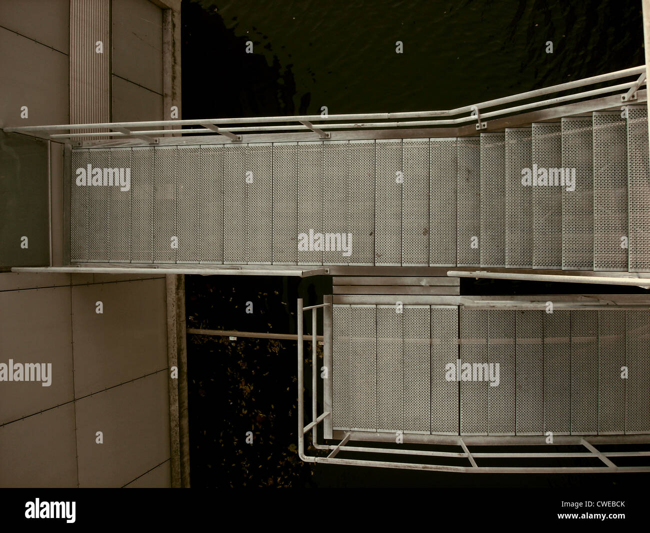 Scala,steps,acciaio inossidabile Foto Stock