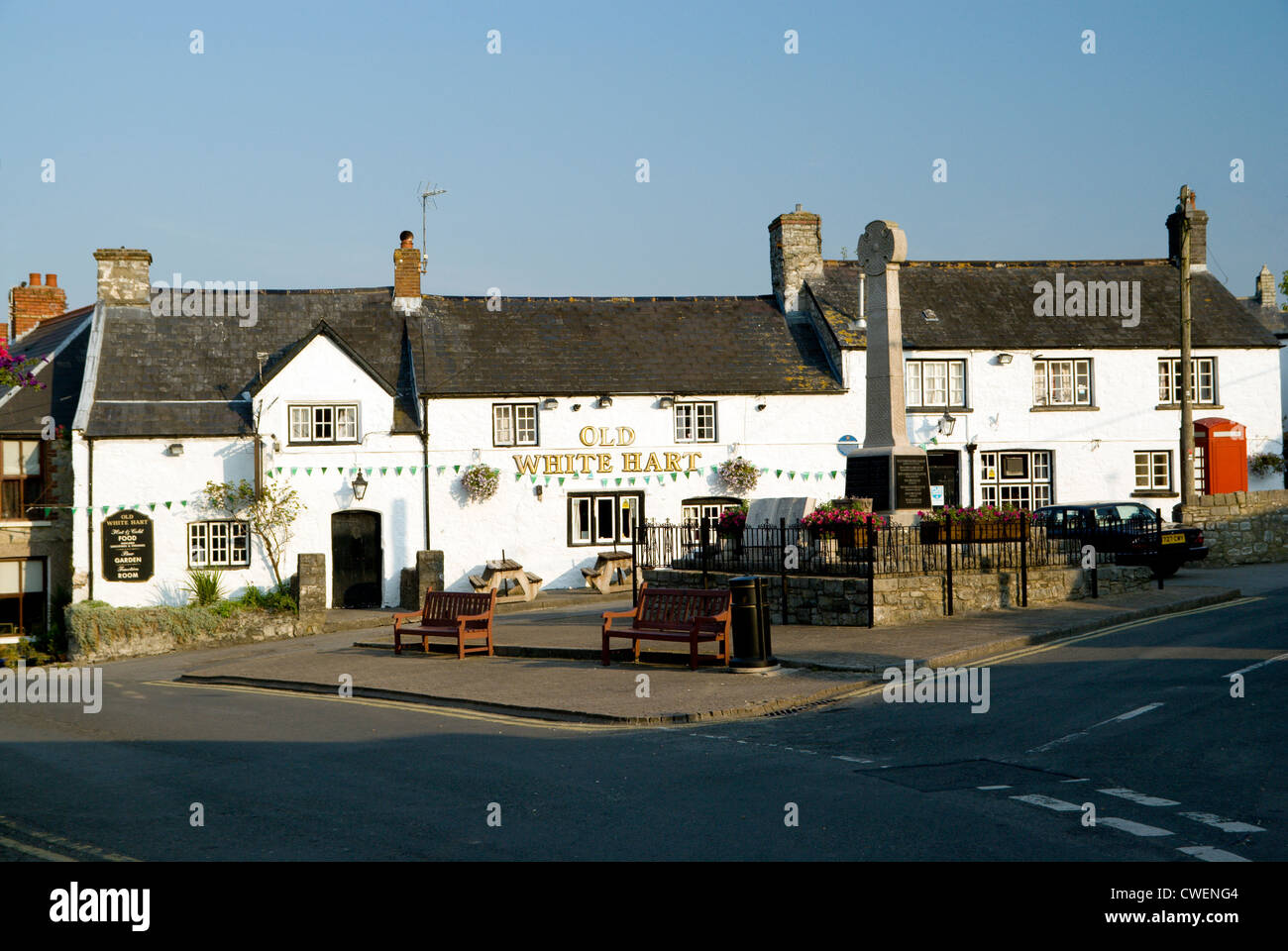 Il vecchio White Hart pub llantwit major Vale of Glamorgan South wales uk Foto Stock