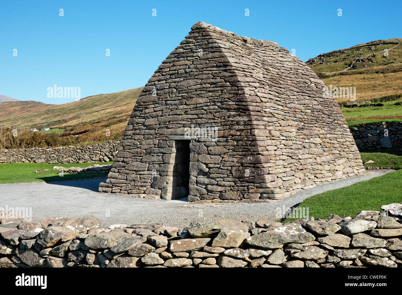 Il Gallarus Oratorio, la penisola di Dingle, nella contea di kerry, munster, irlanda. Foto Stock