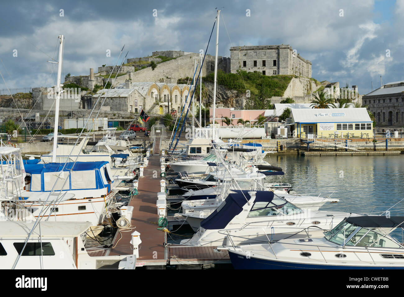 Royal Navy Dockyard Marina, Bermuda Foto Stock