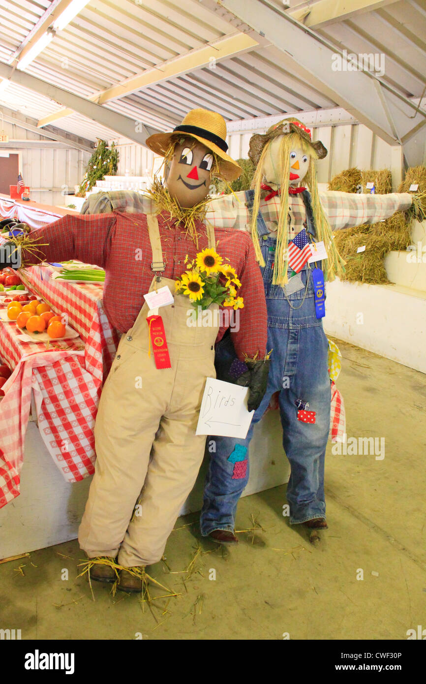 Lo Spaventapasseri, vegetale concorrenza, Rockingham County Fair, Harrisonburg, Shenandoah Valley, Virginia, Stati Uniti d'America Foto Stock