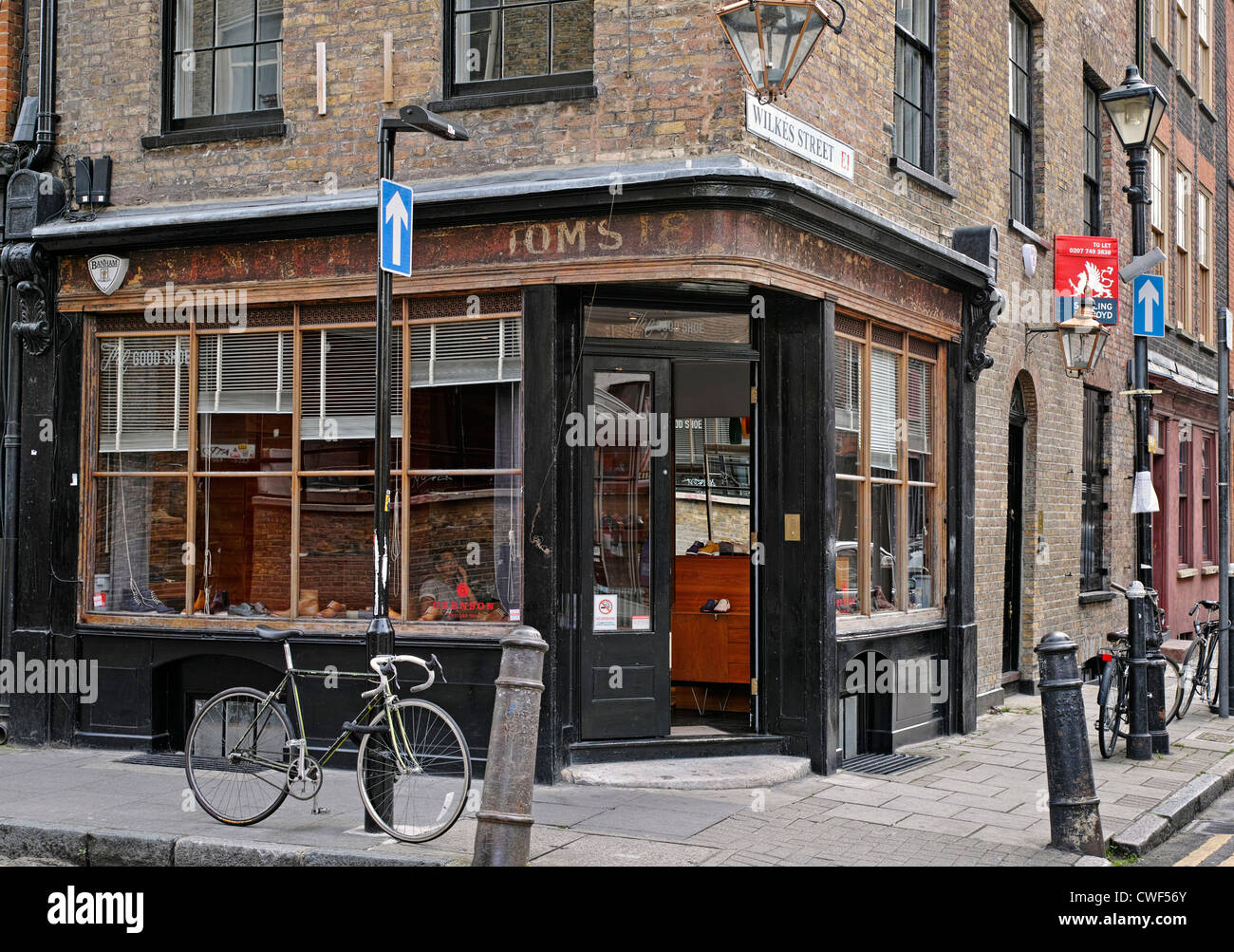 Il buon deposito di pattino angolo di Hanbury Street e documento Wilkes Street E1 Foto Stock