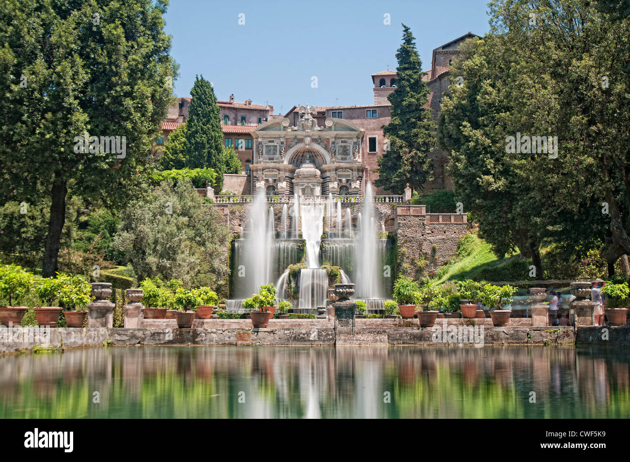 I giardini rinascimentali di Villa d'Este, Tivoli, vicino Roma, Italia, Europa Foto Stock