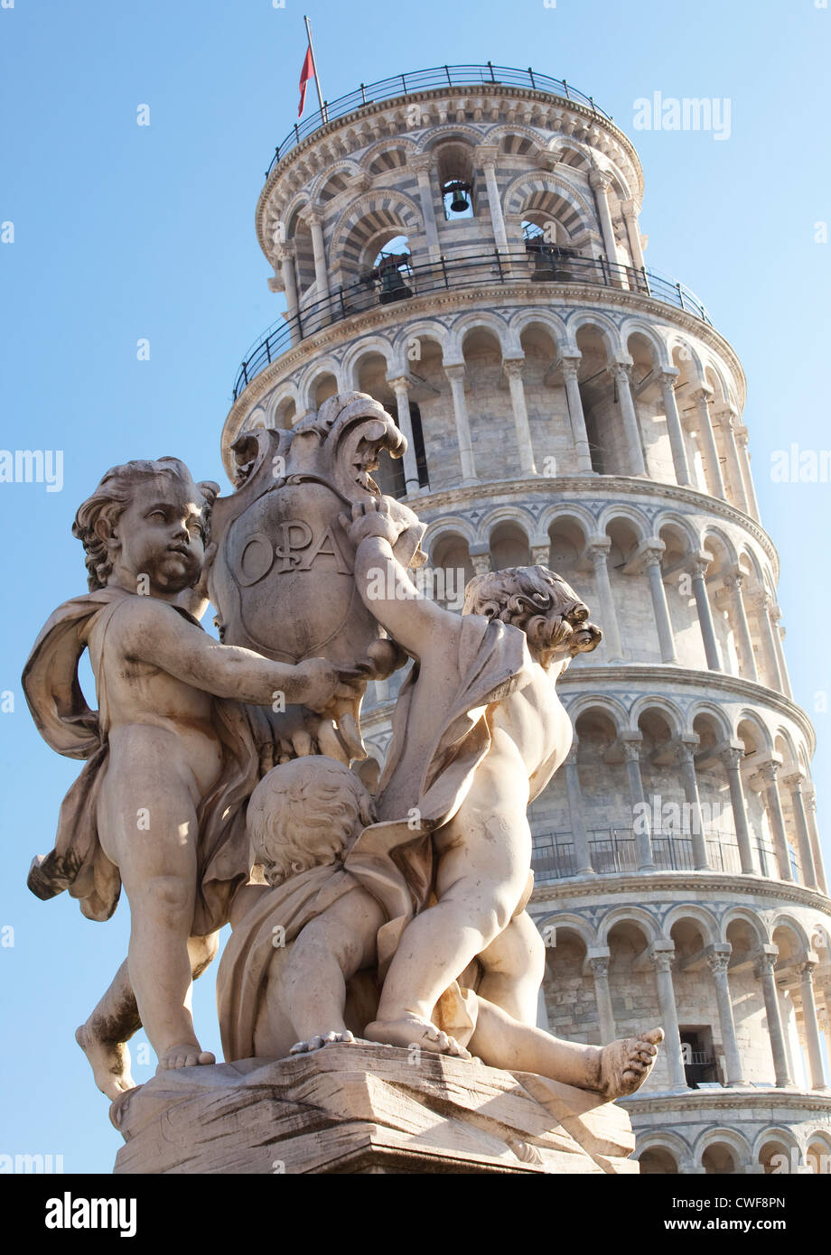 Torre pendente di Pisa, Italia Foto Stock