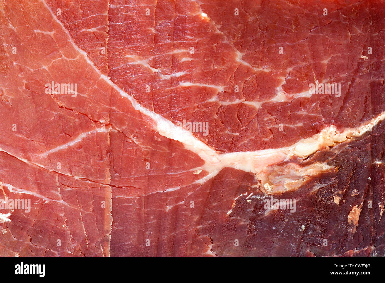 Il prosciutto Serrano - carne essiccata di maiale Foto Stock