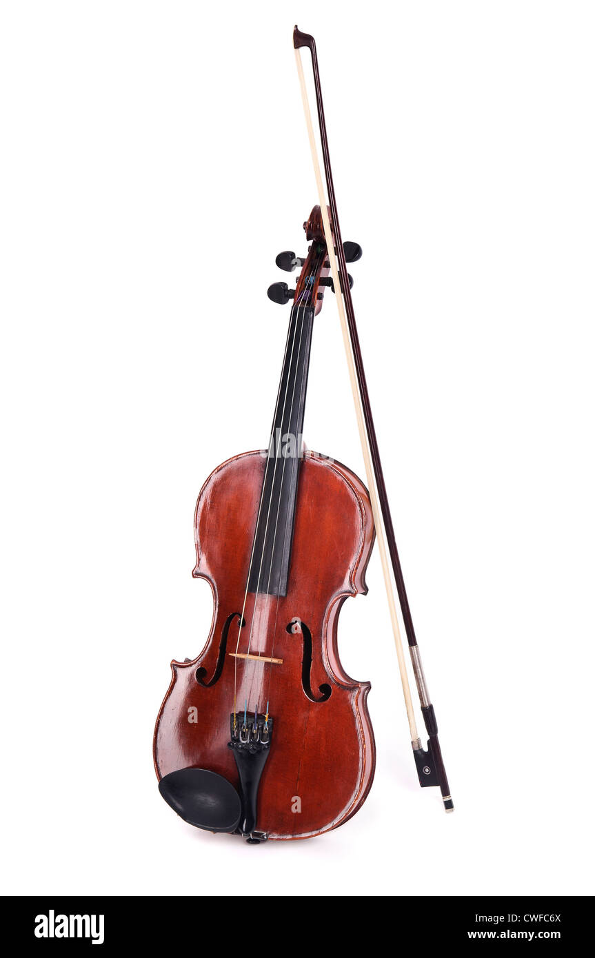 Violino isolati contro uno sfondo bianco Foto Stock