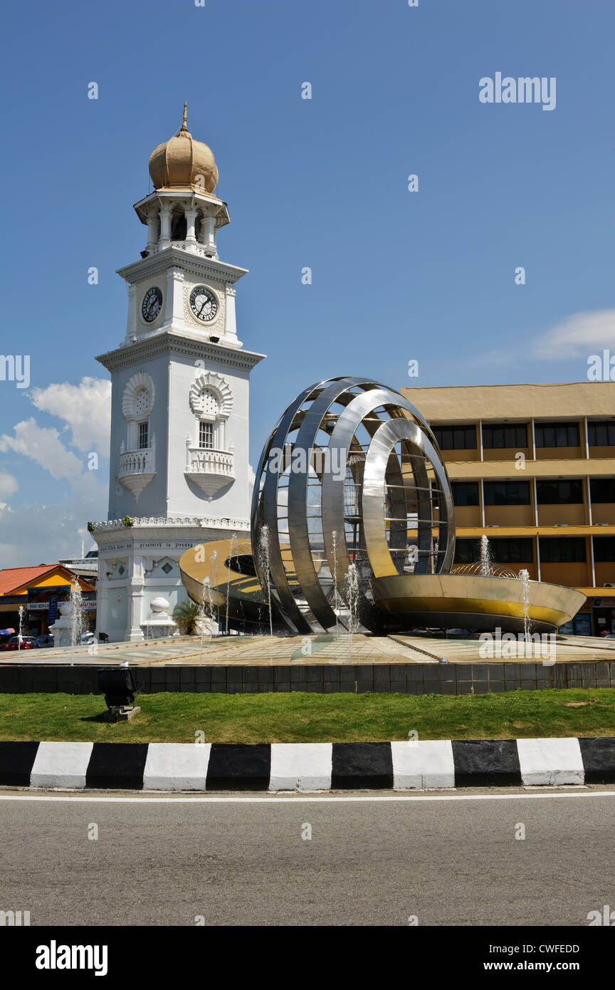 La regina Victoria di Clock Tower, George Town, Penang, Malaysia. Foto Stock