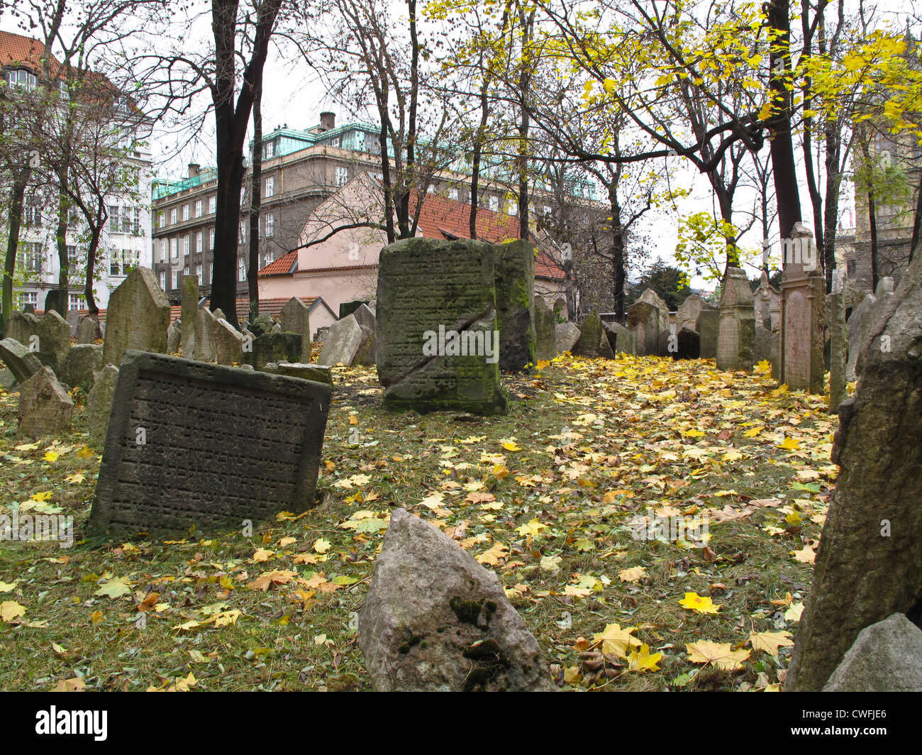 Vecchio Cimitero Ebraico, Josefov, ebraica quater,Praga, Repubblica Ceca Foto Stock