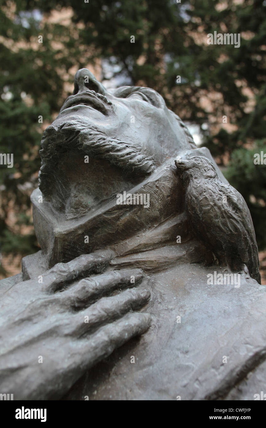 Una statua di San Francesco al St. Mary s Hospital di Rochester, Minnesota. Foto Stock