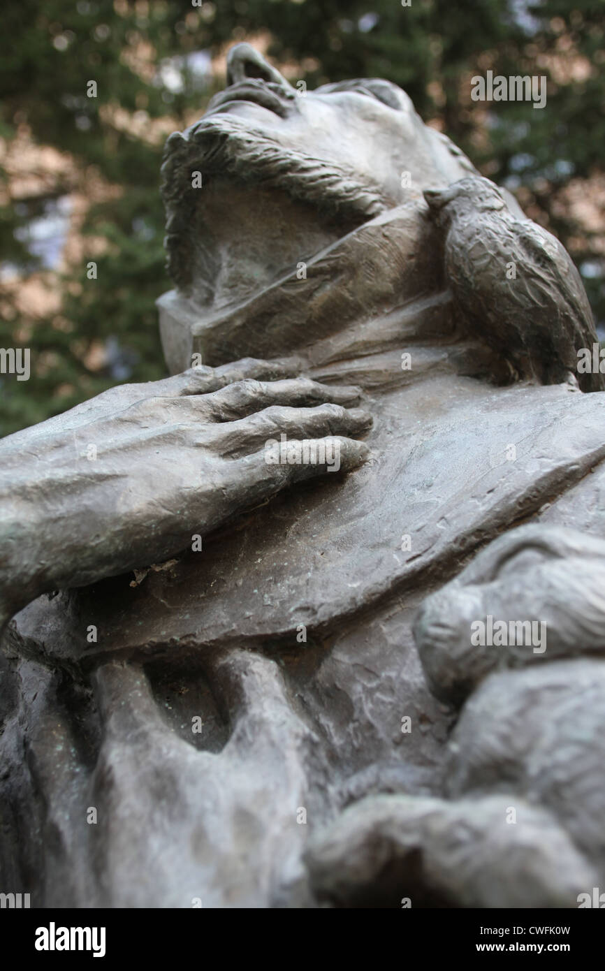 Una statua di San Francesco al St. Mary s Hospital di Rochester, Minnesota. Foto Stock
