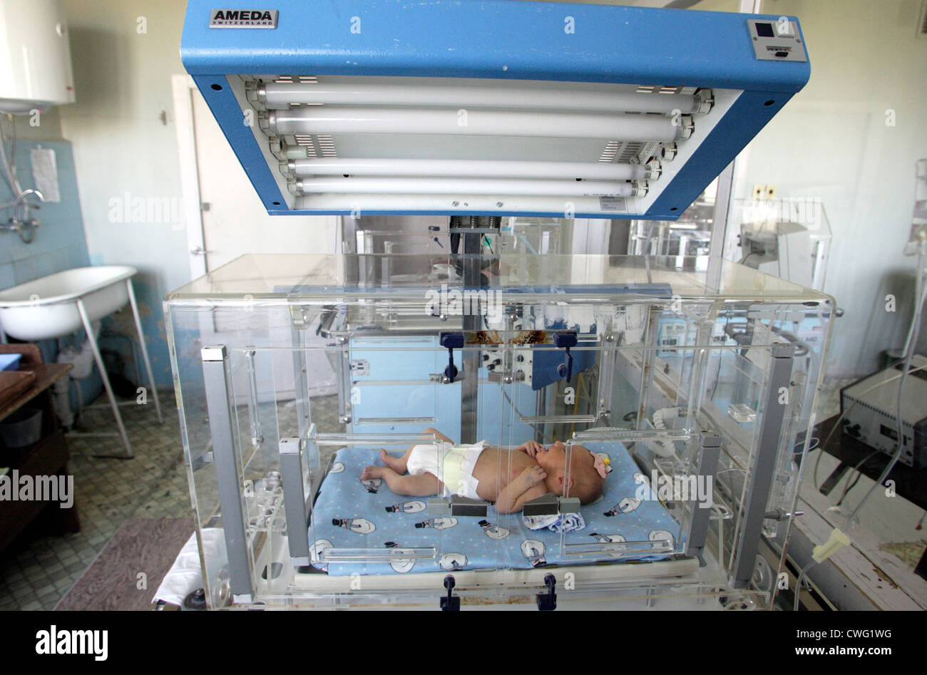 Clinica Pediatrica dell'Università di Medicina di neonati di emergenza Foto Stock