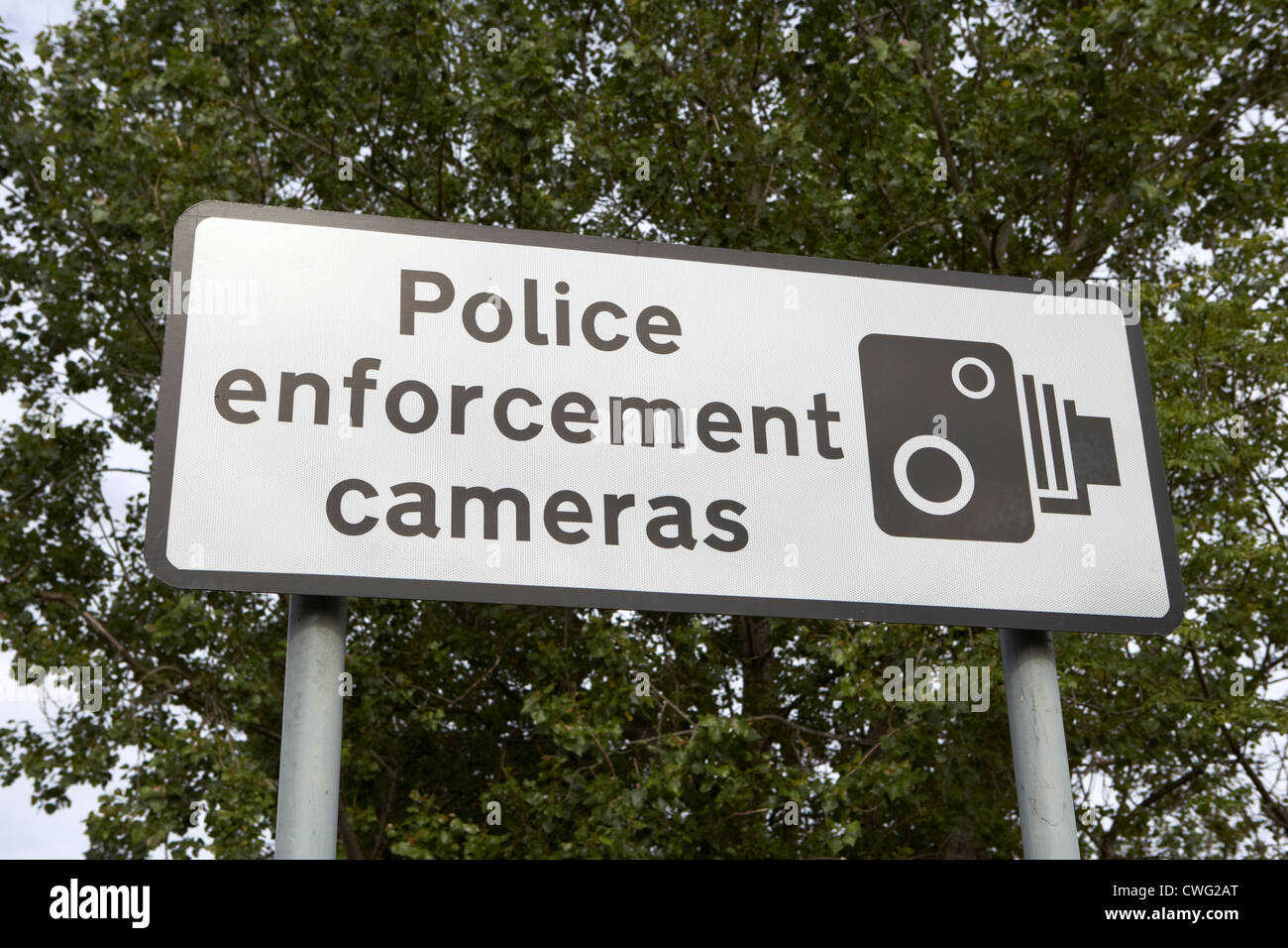 Forze di polizia fotocamera segno di avvertimento Edimburgo, Scozia, Regno Unito Foto Stock