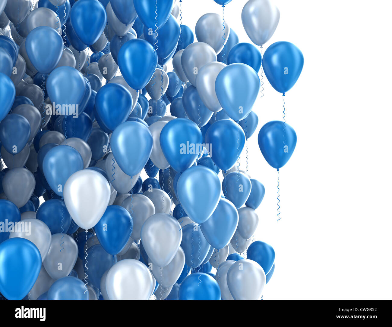 Celebrazione di sfondo palloncini blu Foto stock - Alamy