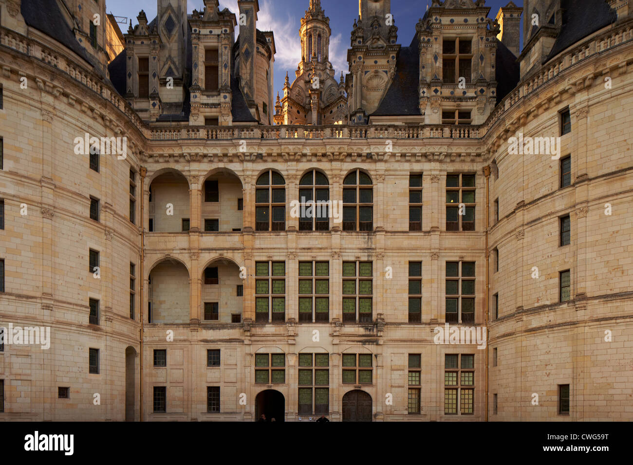 Dettaglio del castello di Chambord Foto Stock