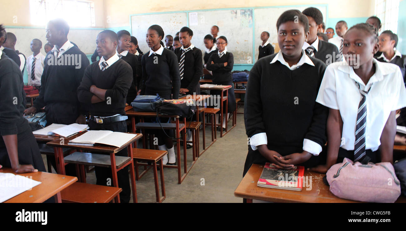 Scuola, classe, Ndola, Zambia Foto Stock