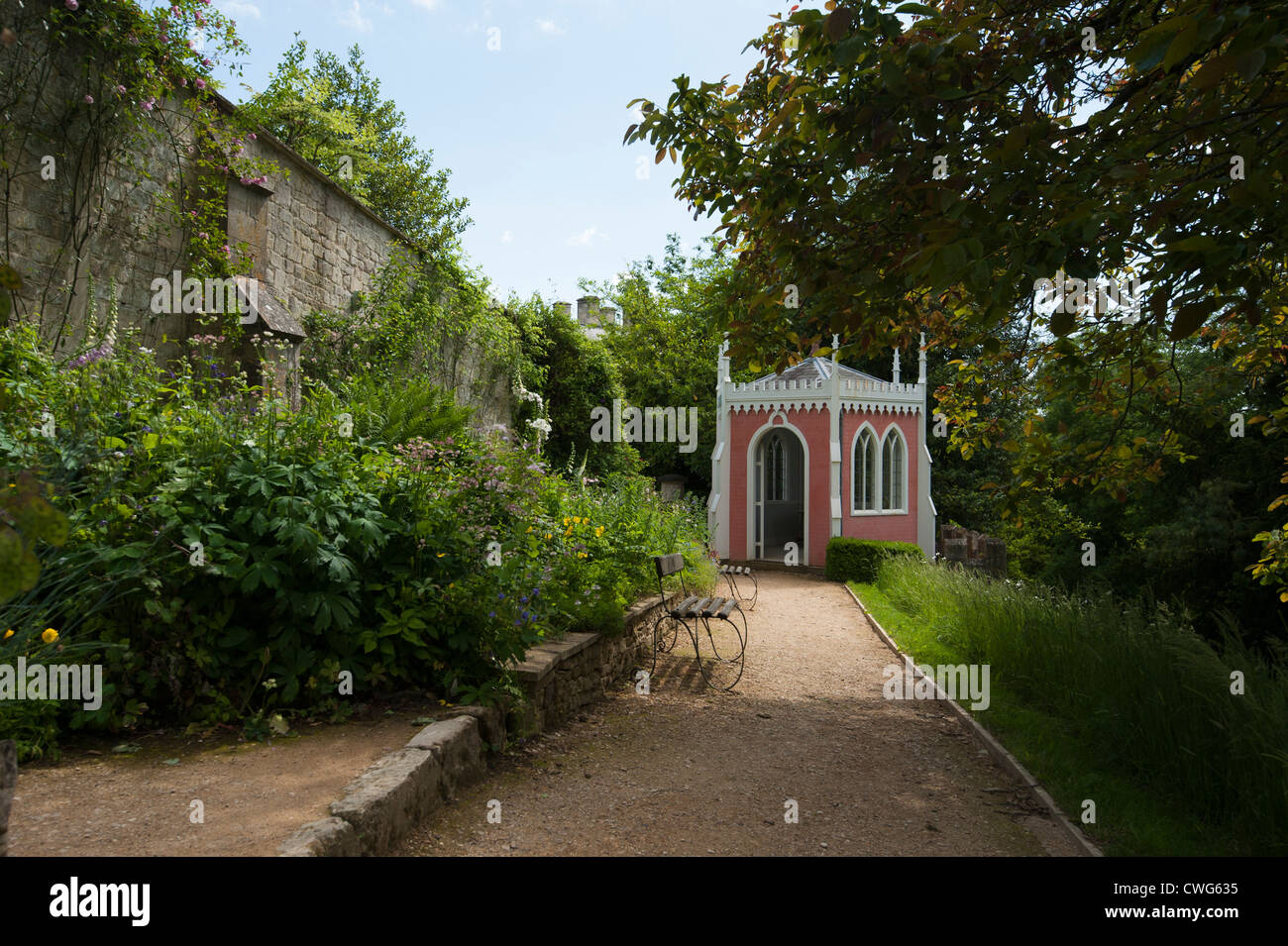 La Eagle House, Painswick Giardino rococò, Gloucestershire, England, Regno Unito Foto Stock