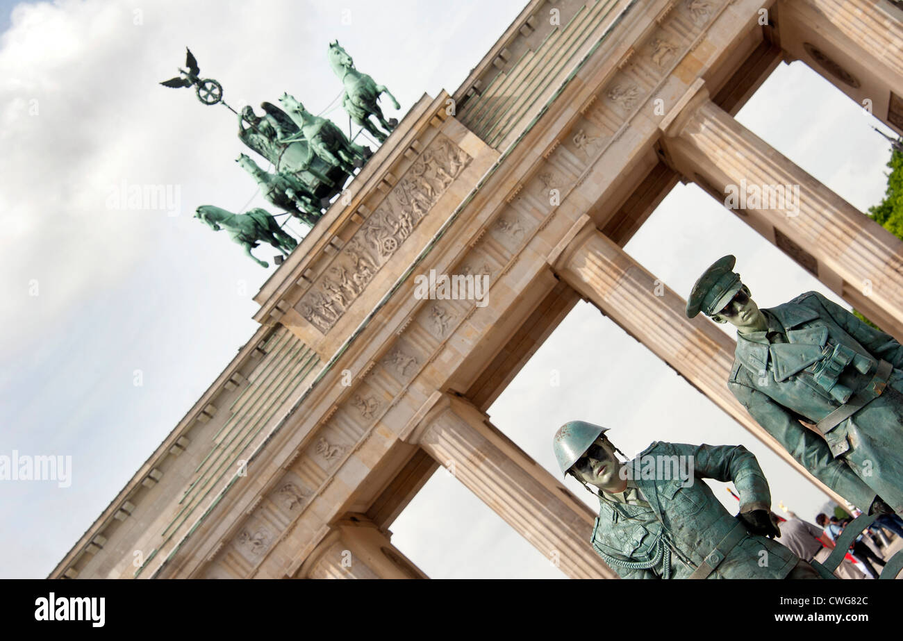 La Porta di Brandeburgo, Berlino, Germania. Foto Stock