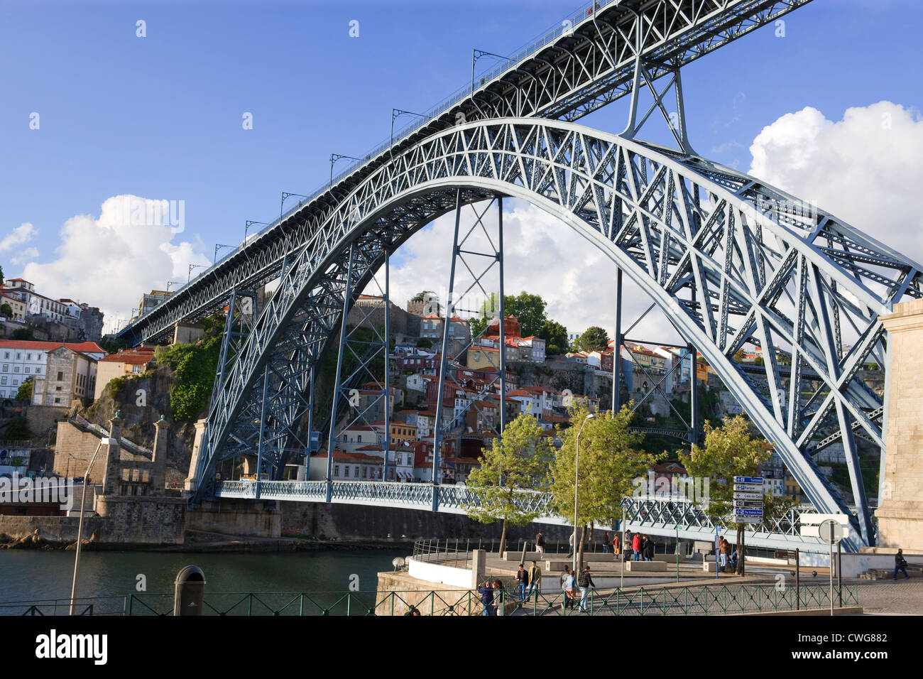 Ponte Dom Luis1 ponte sul Rio Douro Ribeira Porto Portogallo Foto Stock