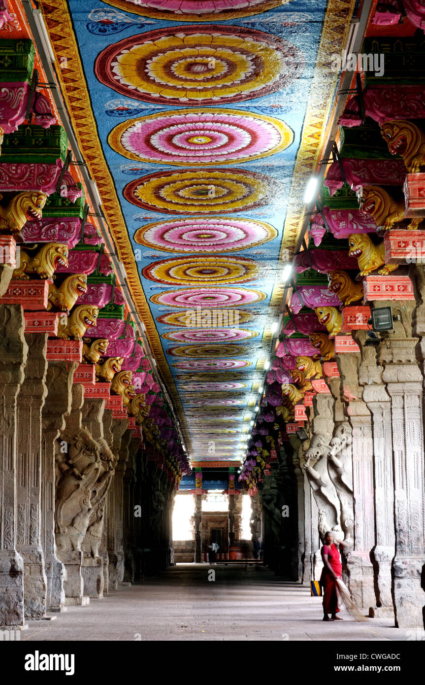 All'interno del Tempio di Madurai a Madurai India del Sud Foto Stock