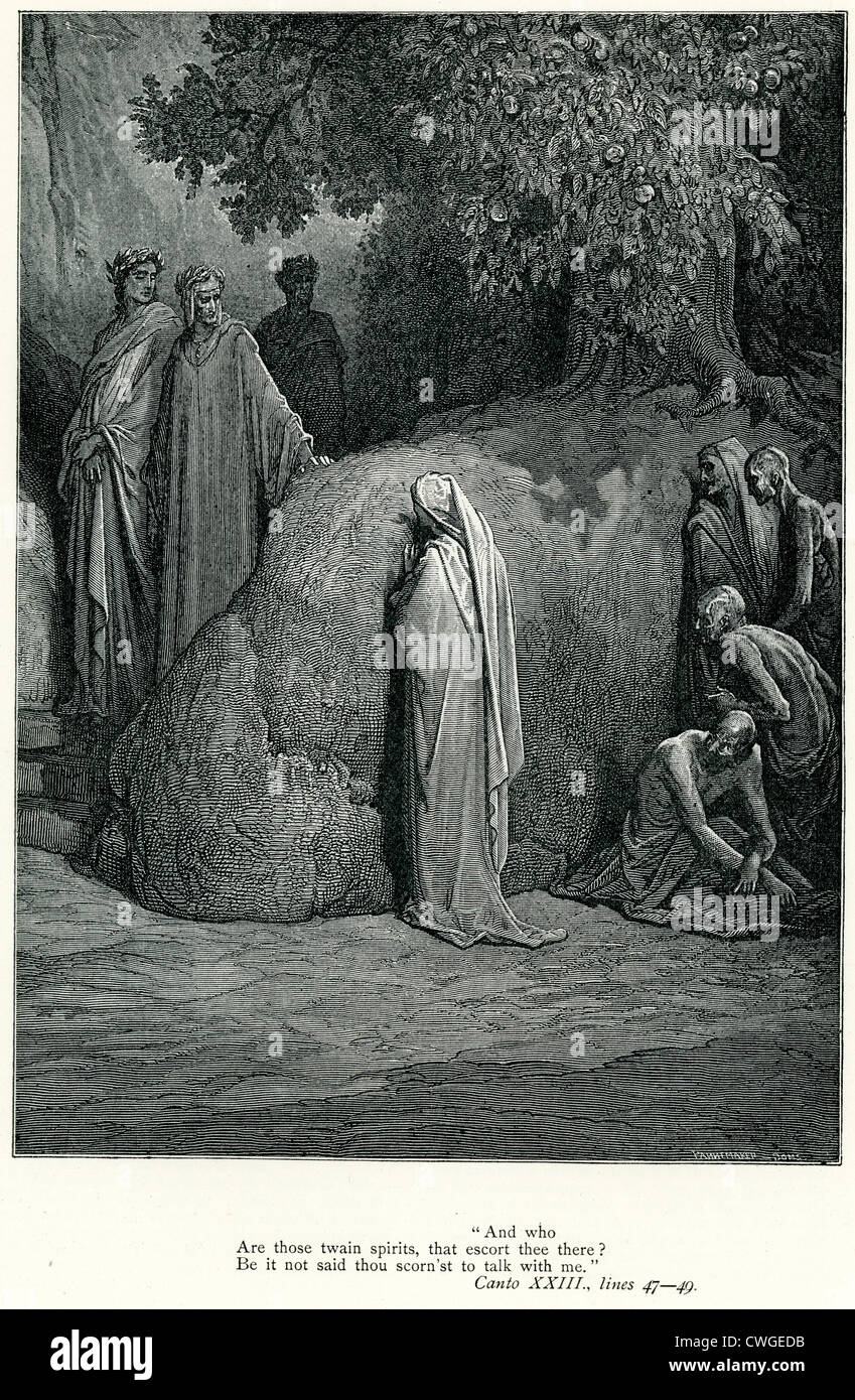 Illustrazione di Gustave Dore dalla visione del purgatorio e del Paradiso di Dante Alighieri Foto Stock