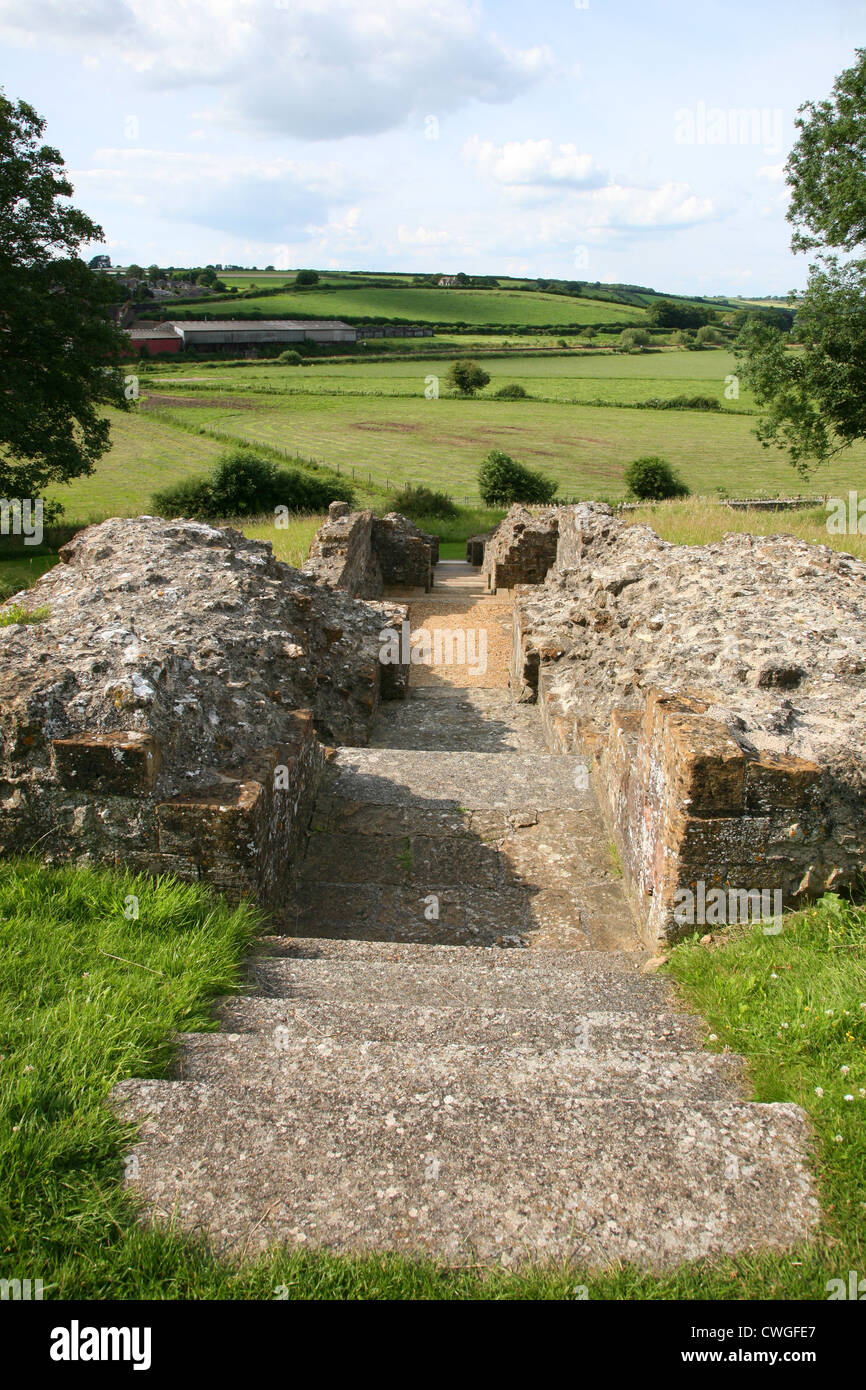 Inghilterra Dorset Sherborne rovine del vecchio castello di Sherborne risalente al 1107 D.C. Foto Stock